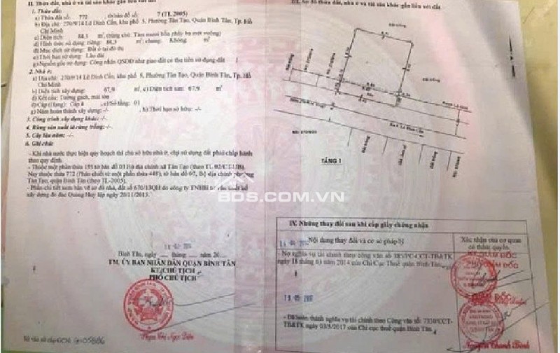 Bán nhà chính chủ gấp 270/9/14 Lê Đình Cẩn, Tân Tạo, Bình Tân